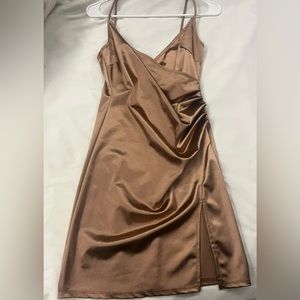 Gold mini dress